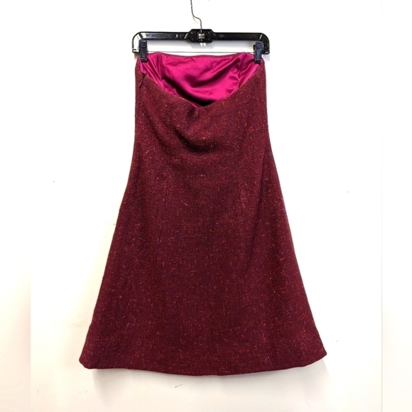 VINTAGE James Purcell Fuchsia Boucle Tweed Strapless Dress 10 Party Cocktail - Picture 7 of 15